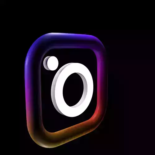 Instagram logo Icon Low-poly 3D model Low-poly 3D model