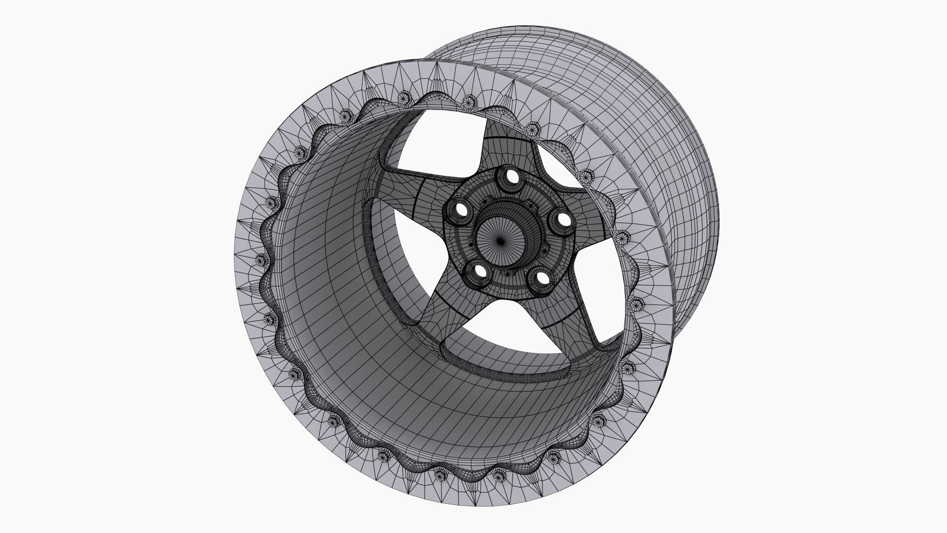 3030 Autosport Launch drag wheel Low-poly 3D model_12