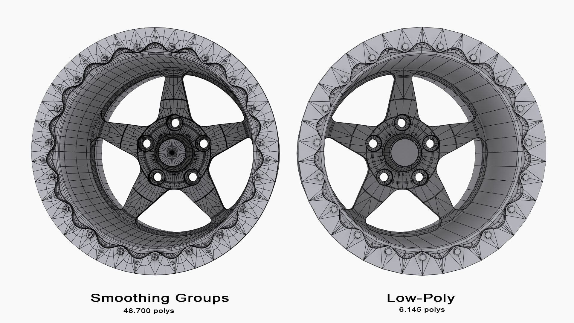3030 Autosport Launch drag wheel Low-poly 3D model_13