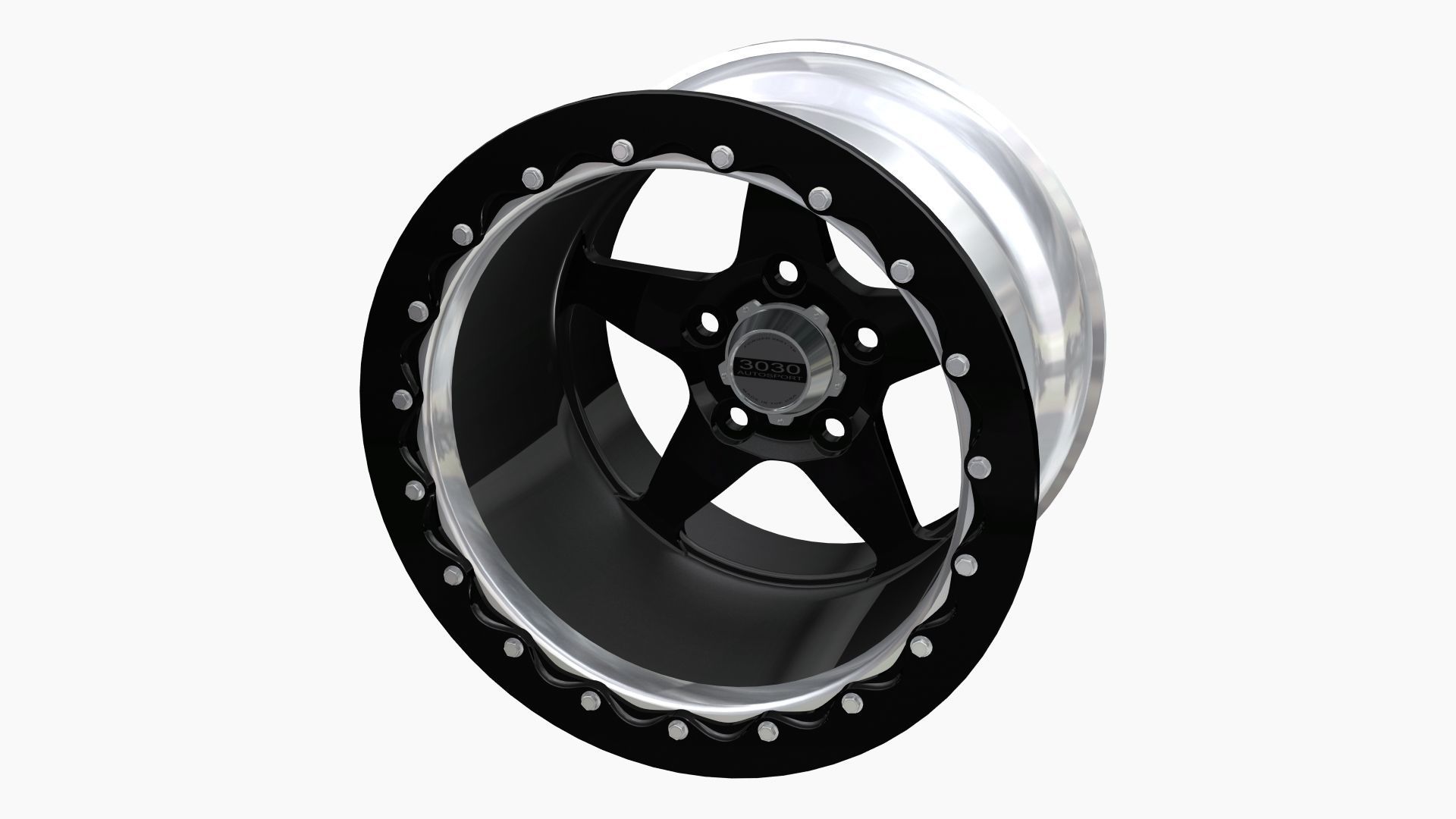 3030 Autosport Launch drag wheel Low-poly 3D model_4