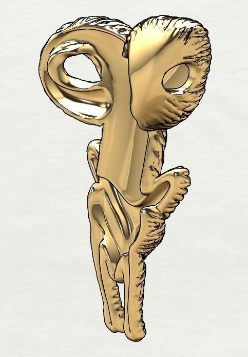 Fox pendant 3D print model_8