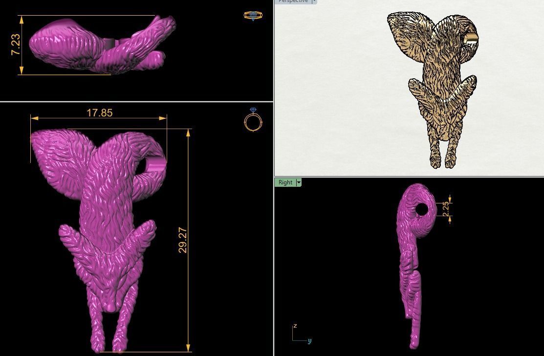 Fox pendant 3D print model_1