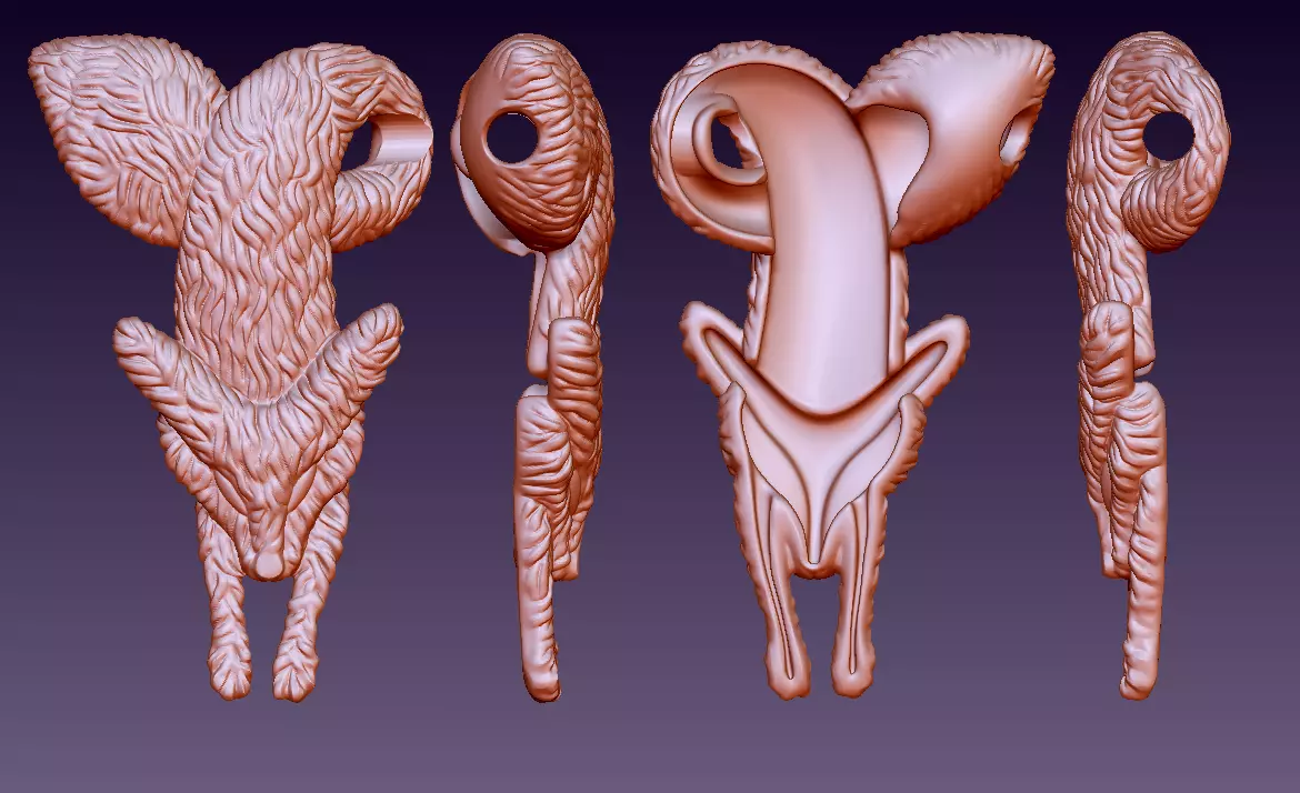 Fox pendant 3D print model_0