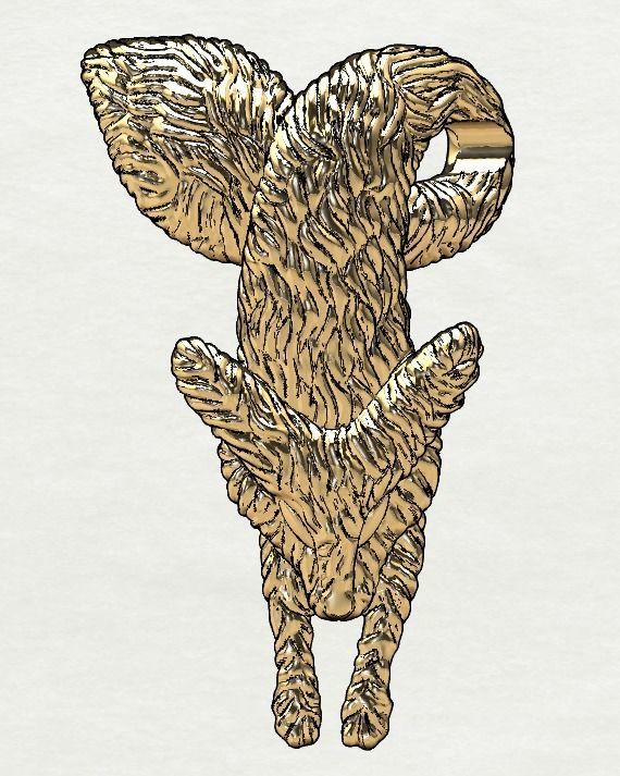 Fox pendant 3D print model_4