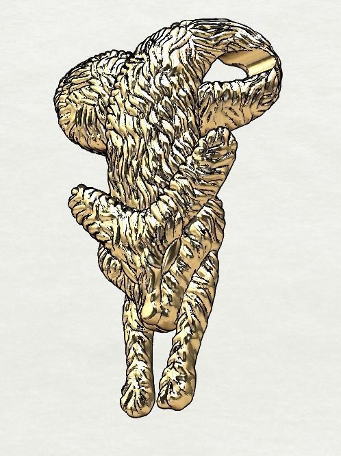 Fox pendant 3D print model_5