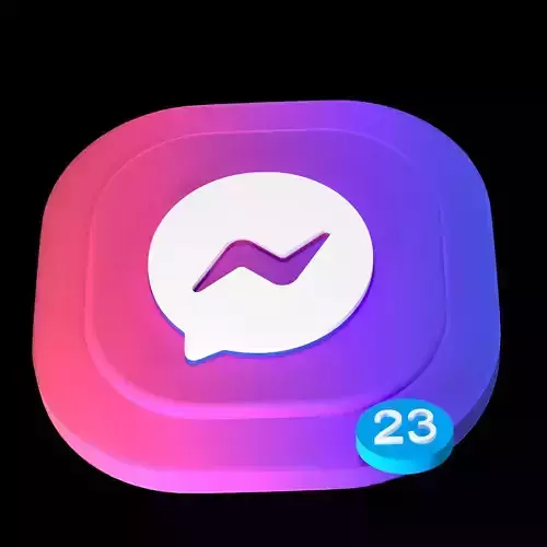 Messenger logo Icon Low-poly 3D model Low-poly 3D model