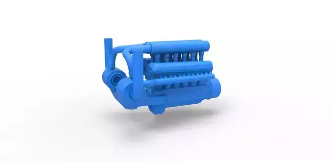 Turbo engine V12 for pulling tractor 2 Scale 1 to 25