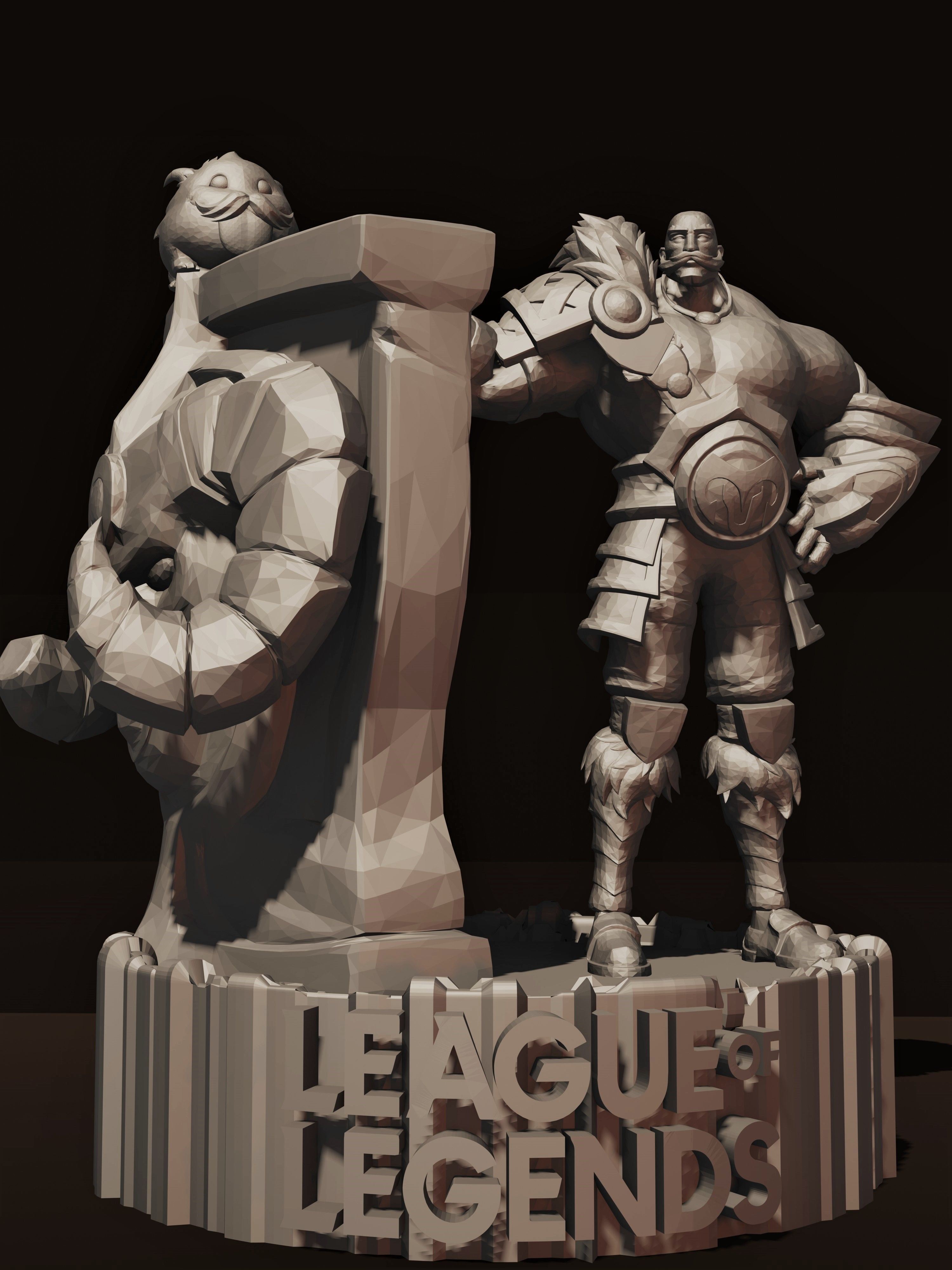 BRAUM WITH STAND AND LOL LOGO free 3D model 3D printable | CGTrader