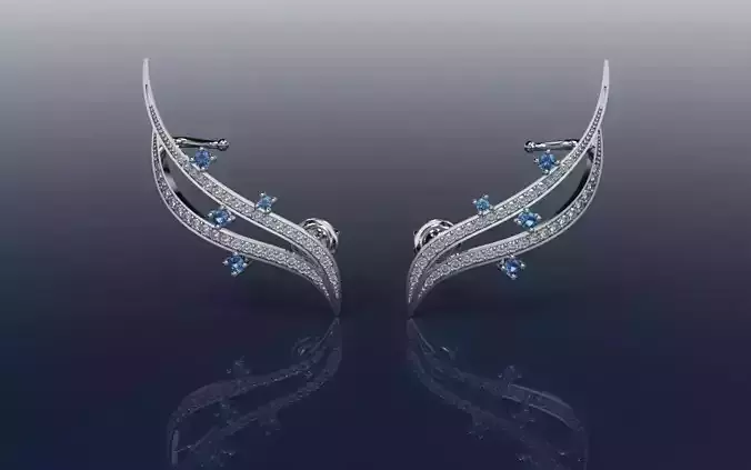 Ear Cuff lines Earrings - Jewelry 3D - BR-514 3D print model