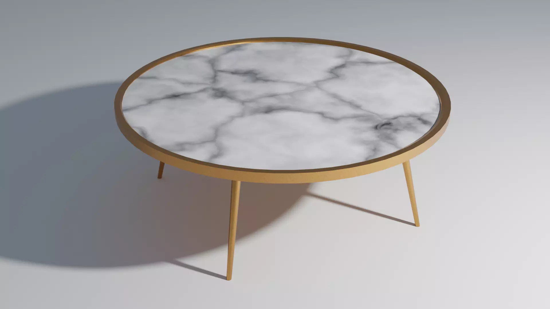 Gold and Marble Coffee Table 3D model_0