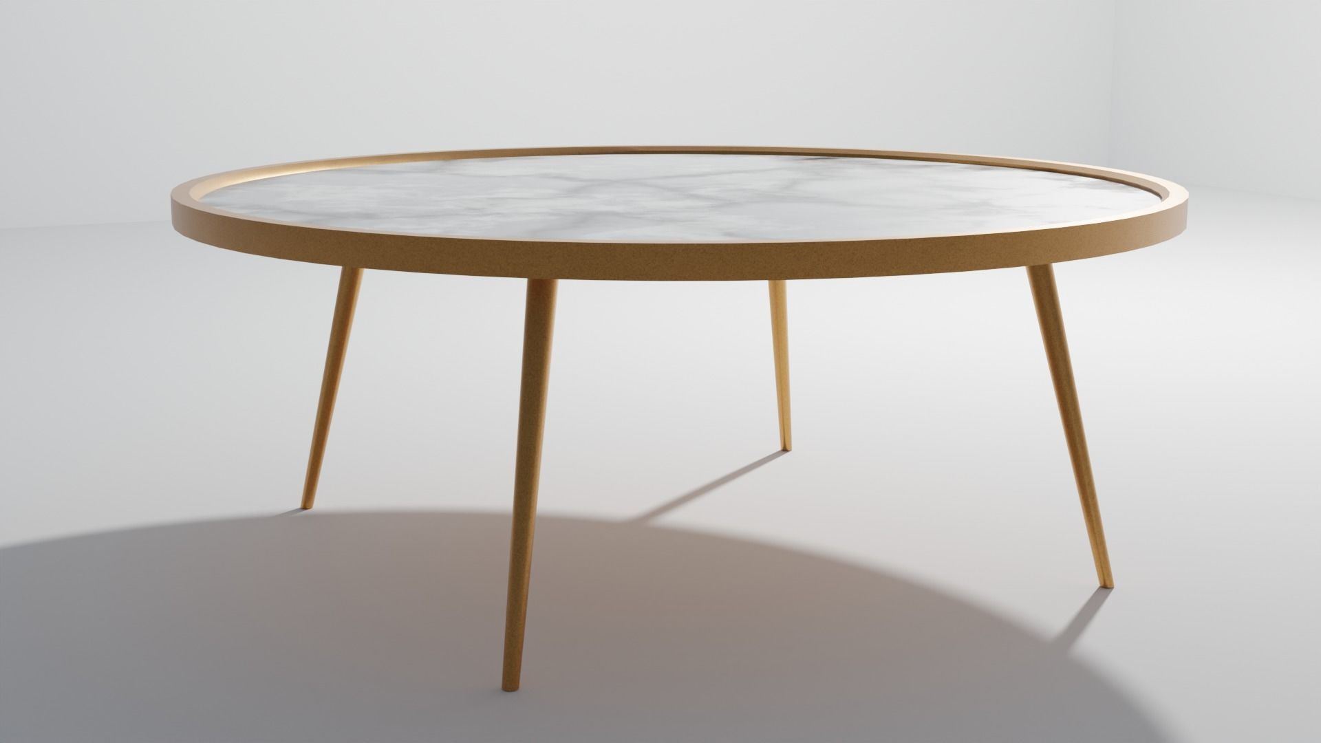 Gold and Marble Coffee Table 3D model_1