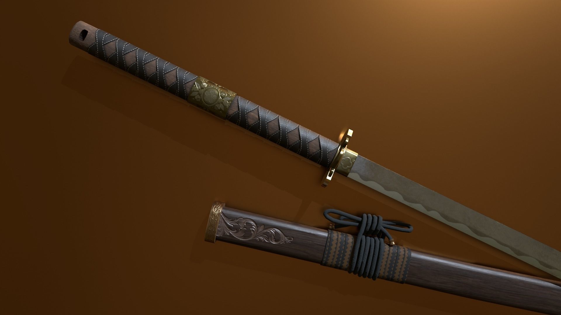 Katana - Sword Low-poly 3D model_4