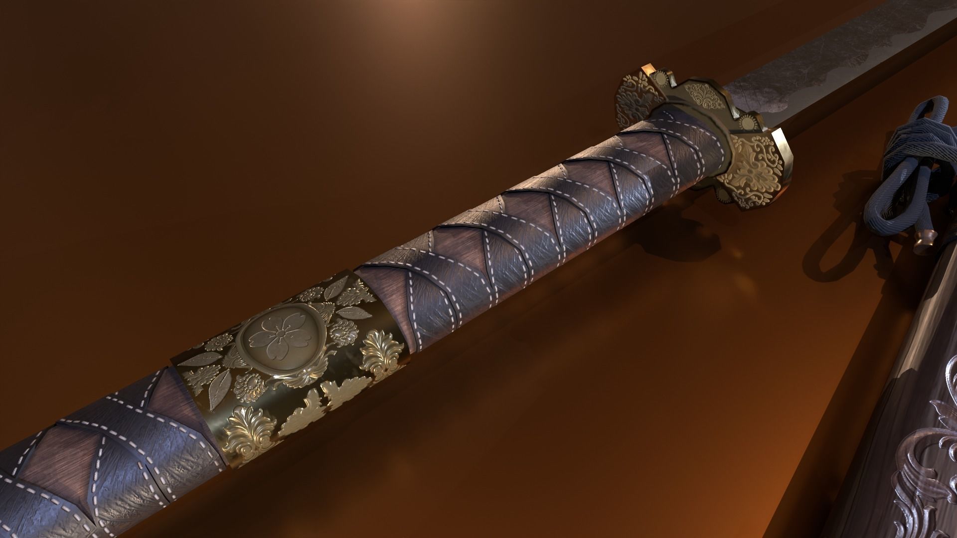 Katana - Sword Low-poly 3D model_9