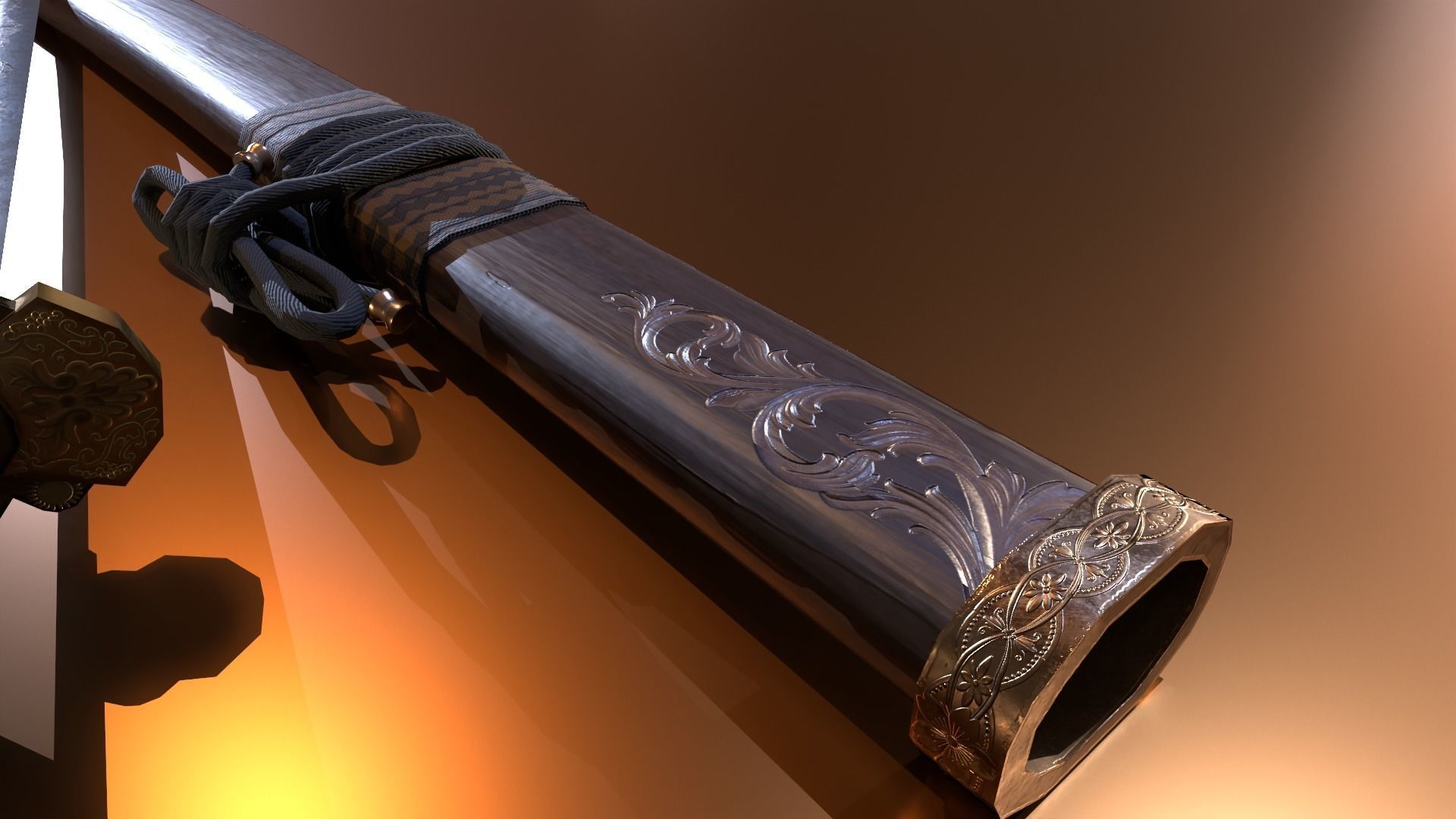 Katana - Sword Low-poly 3D model_10