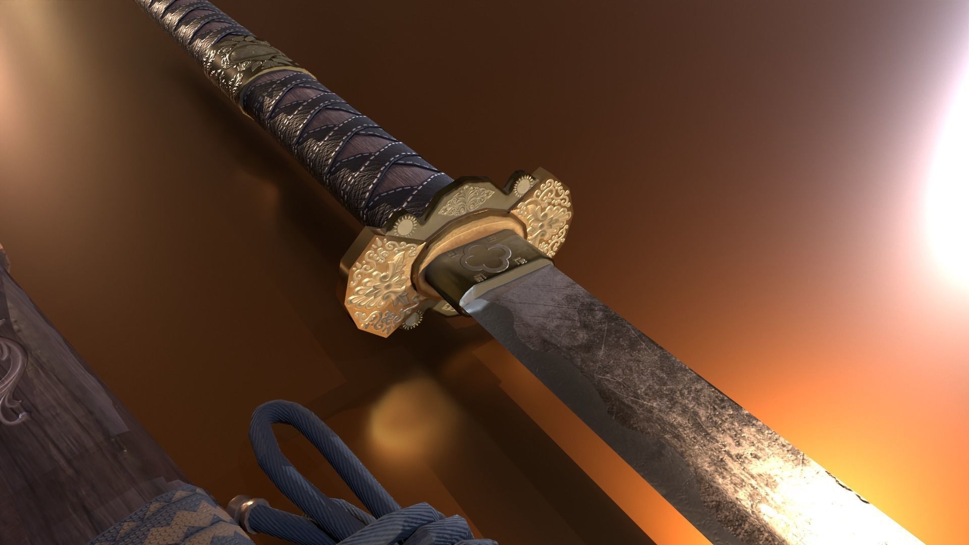 Katana - Sword Low-poly 3D model_8