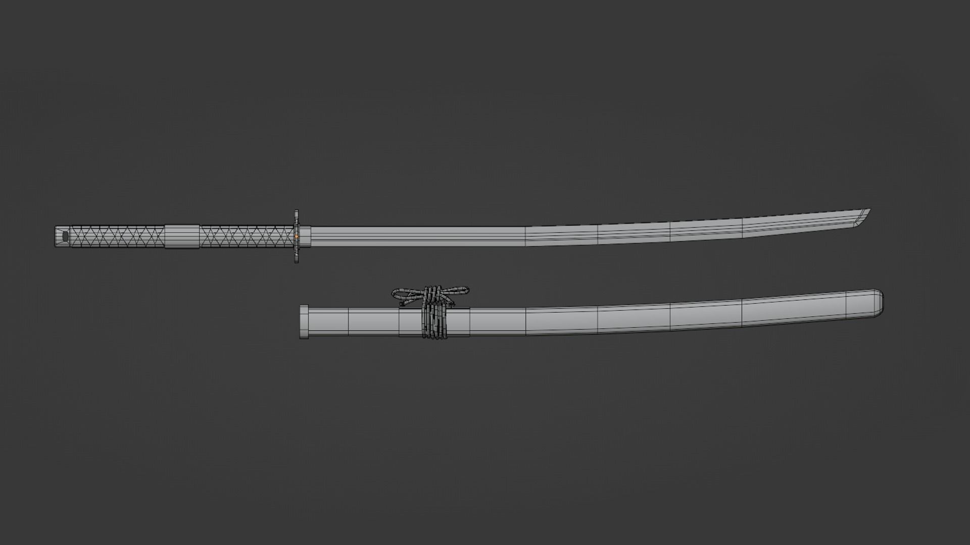 Katana - Sword Low-poly 3D model_11