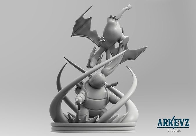 CHARIZARD VS BLASTOISE - POKEMON ORIGINS 3D print model