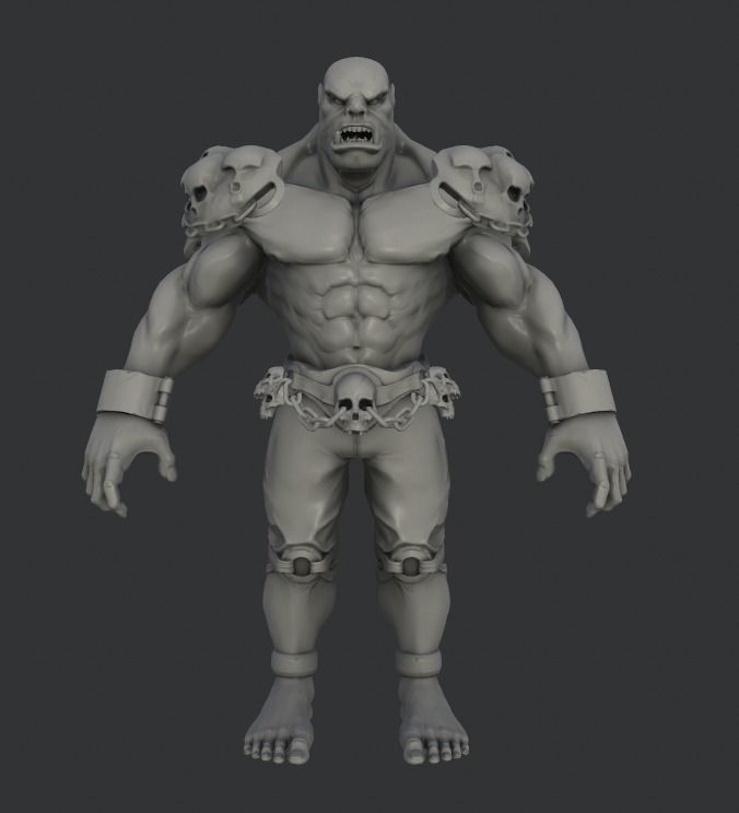 Stylized character Orc Low-poly 3D model_5
