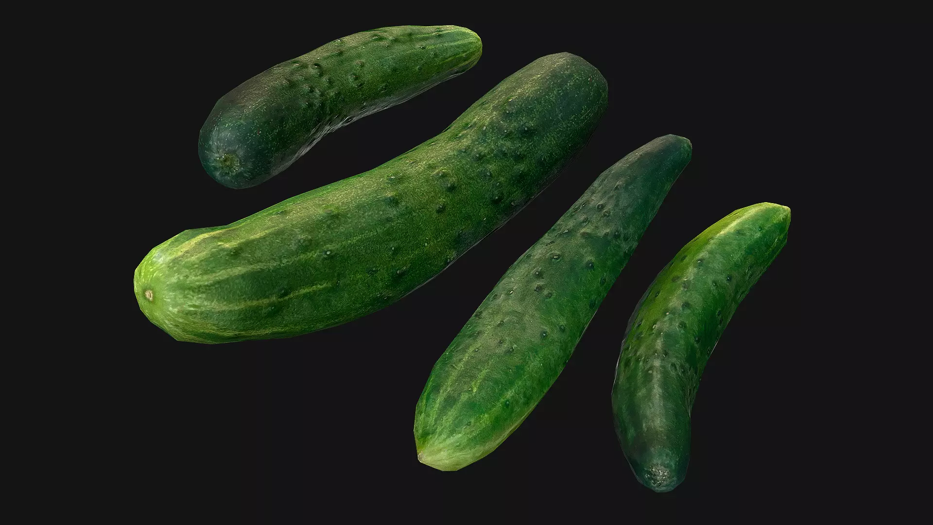 Cucumber two cucumbers Vegetable Cooking Food Low-poly 3D model