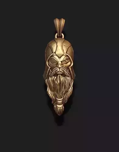 viking Odin head pendant