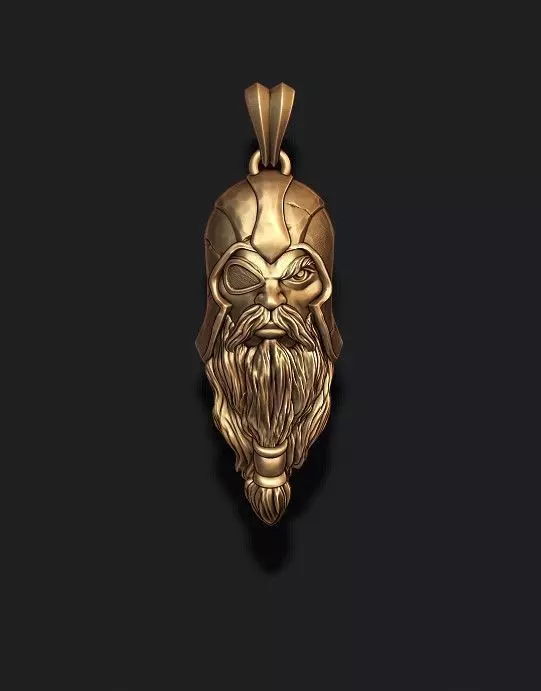 viking Odin head pendant 3D print model