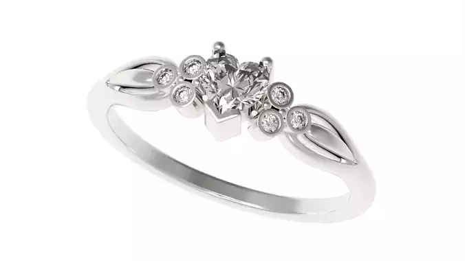 Heart Shape Diamond Engagement Ring All Size