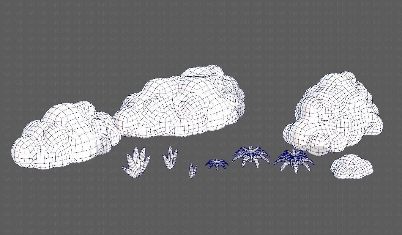 Trees Cartoon V13 Low-poly 3D model_10