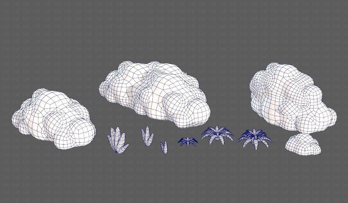 Trees Cartoon V13 Low-poly 3D model_12
