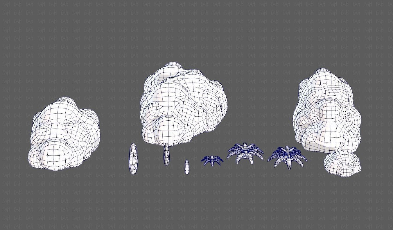 Trees Cartoon V13 Low-poly 3D model_11