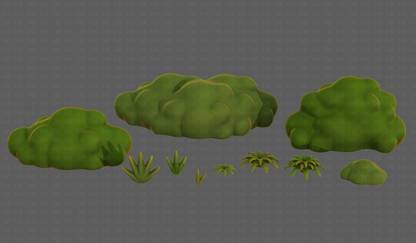 Trees Cartoon V13 Low-poly 3D model_1