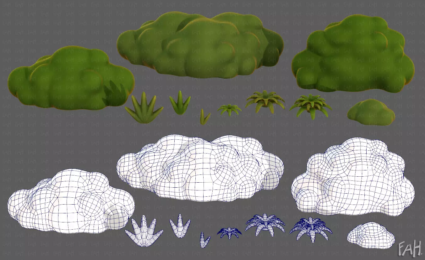 Trees Cartoon V13 Low-poly 3D model_0