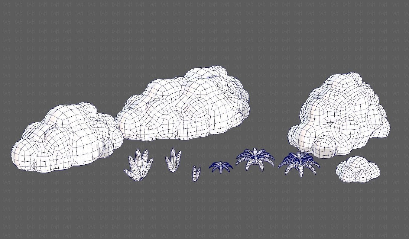 Trees Cartoon V13 Low-poly 3D model_26