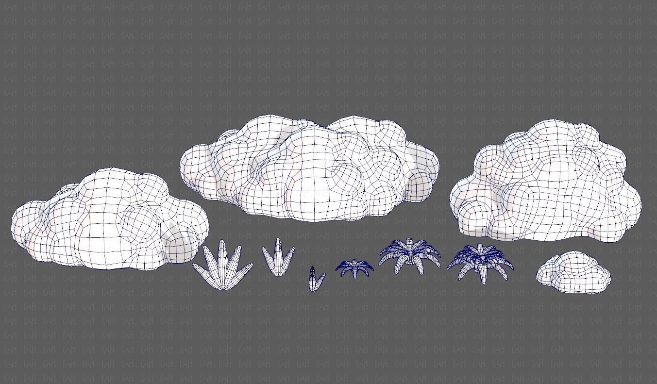 Trees Cartoon V13 Low-poly 3D model_25