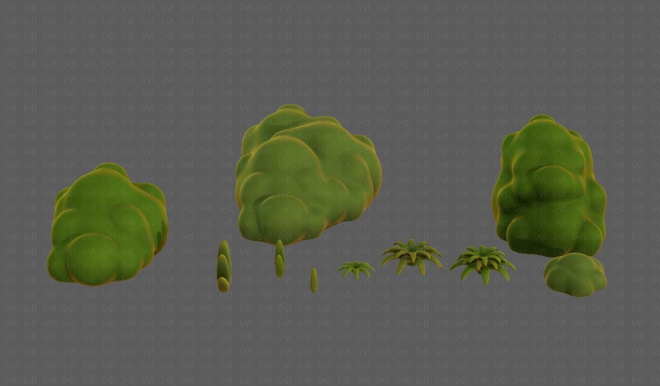 Trees Cartoon V13 Low-poly 3D model_3