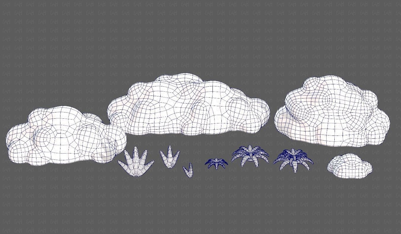 Trees Cartoon V13 Low-poly 3D model_13