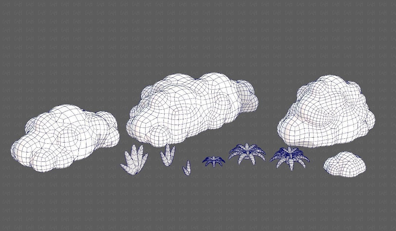 Trees Cartoon V13 Low-poly 3D model_14