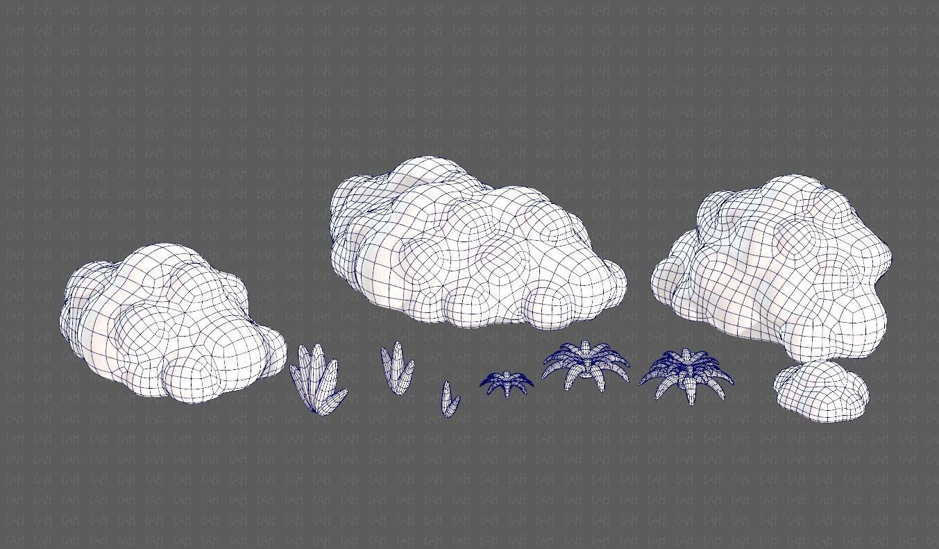 Trees Cartoon V13 Low-poly 3D model_16