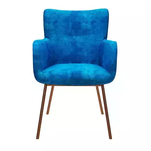 Chair upholstered with copper legs