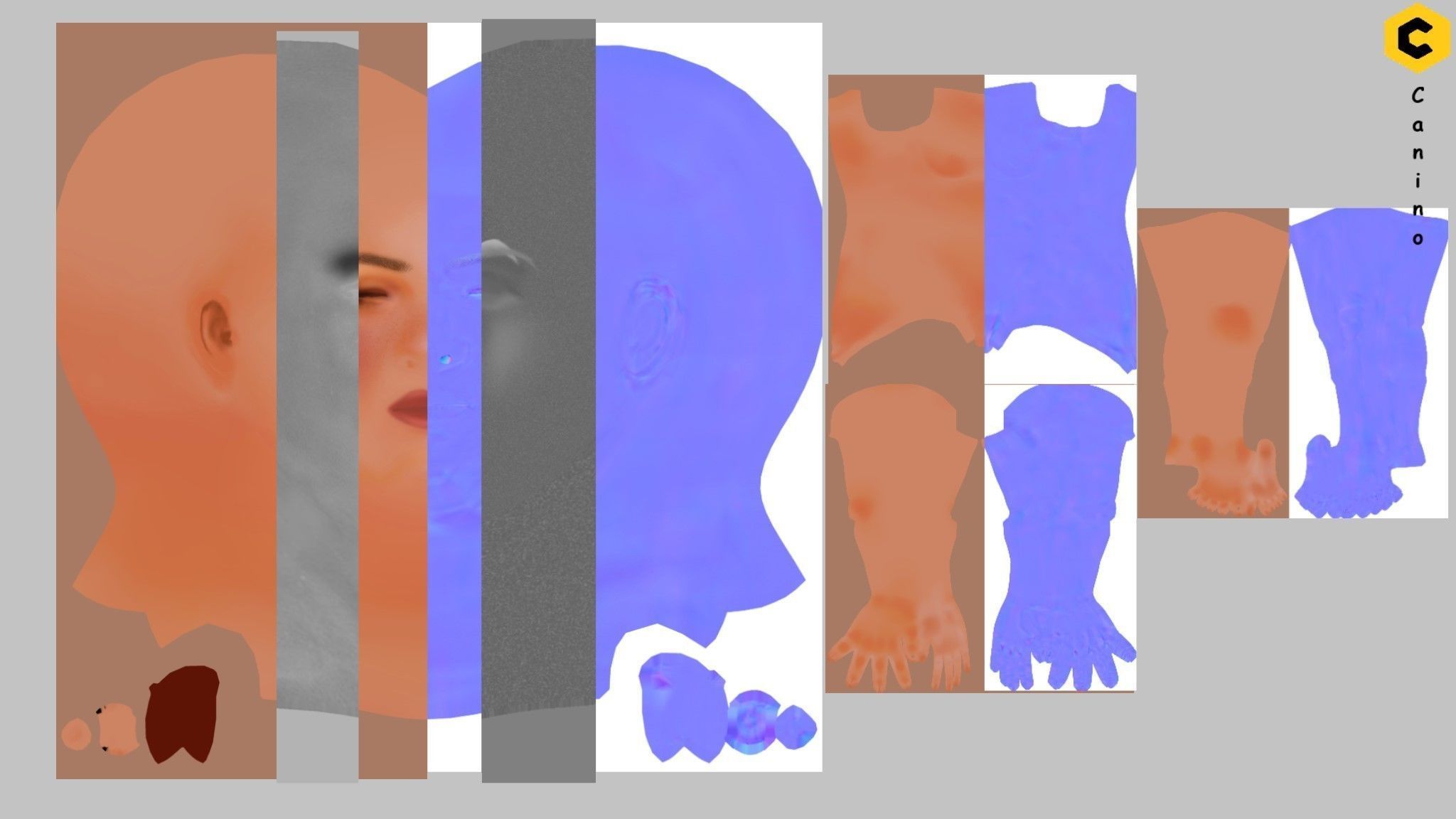 Game Cartoon Girl Zara Character rigged Low-poly 3D model_39