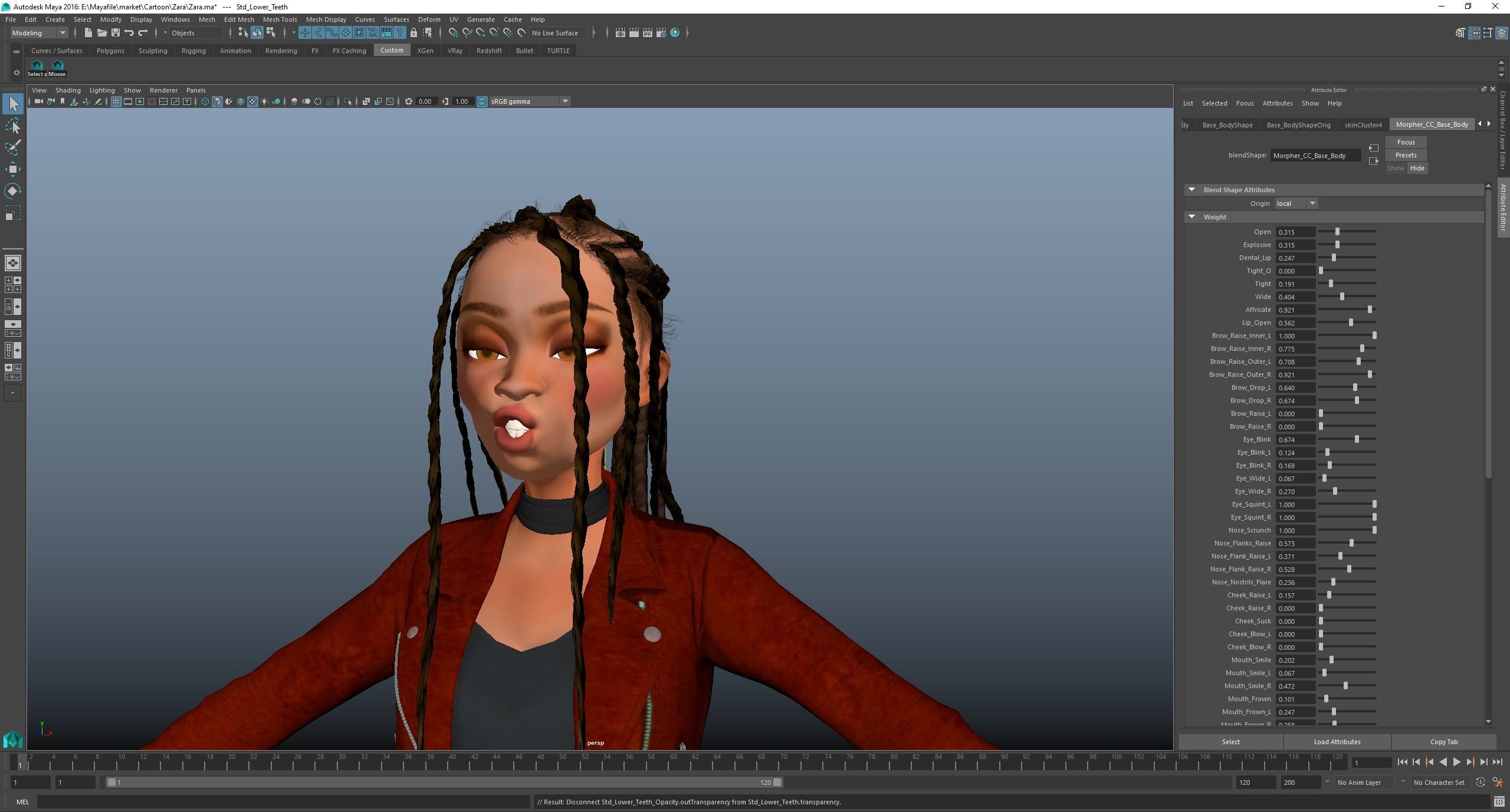 Game Cartoon Girl Zara Character rigged Low-poly 3D model_46