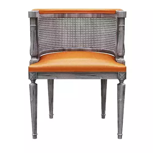 Chair with orange upholstered seat