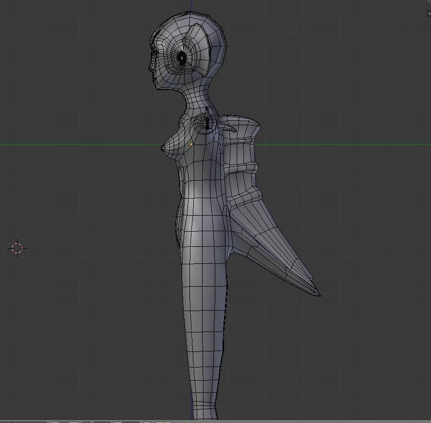 Alien Fish Woman BASE MESH Free 3D model_3