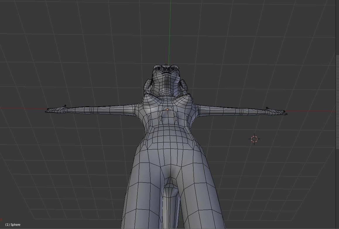 Alien Fish Woman BASE MESH Free 3D model_7