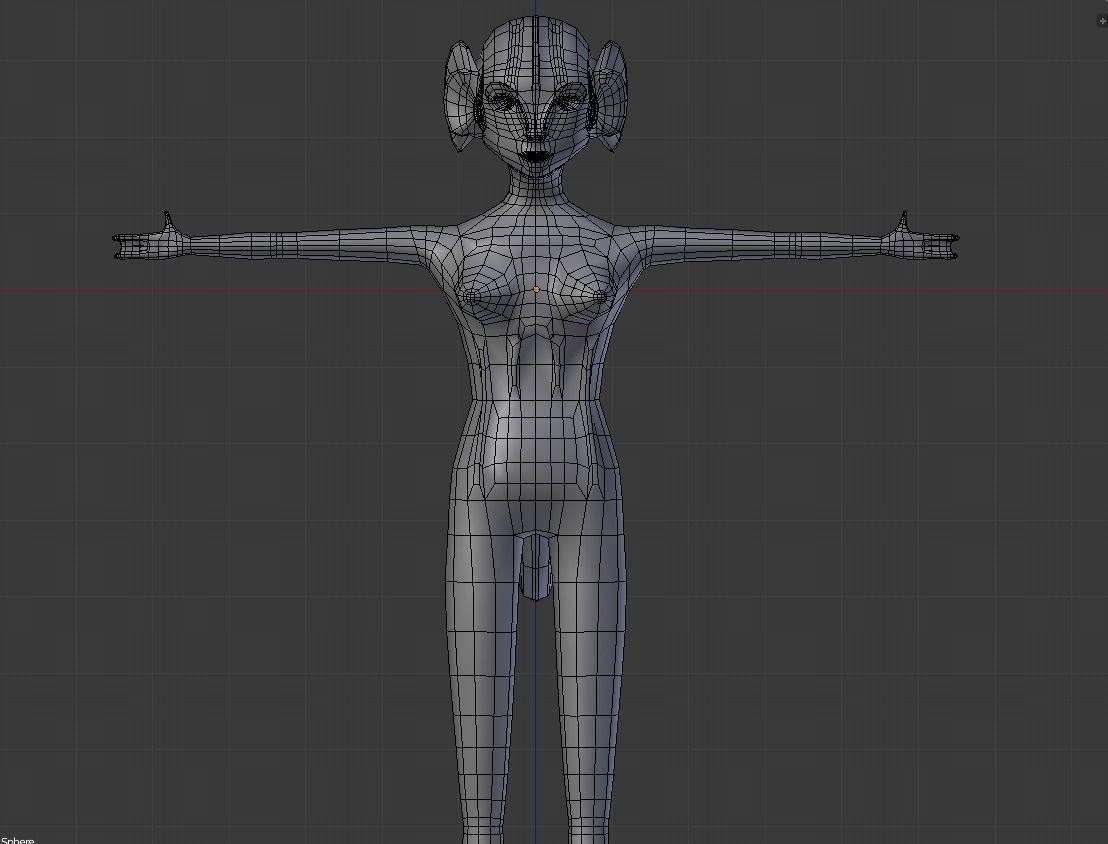 Alien Fish Woman BASE MESH Free 3D model_6