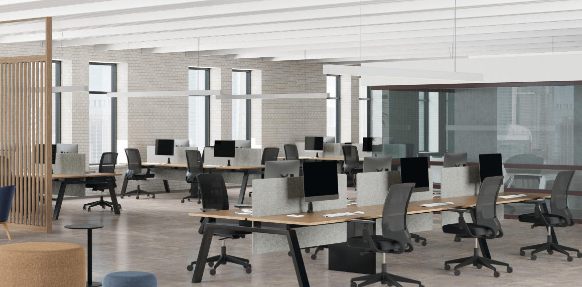 Office staff Table With chiar 3D model_2