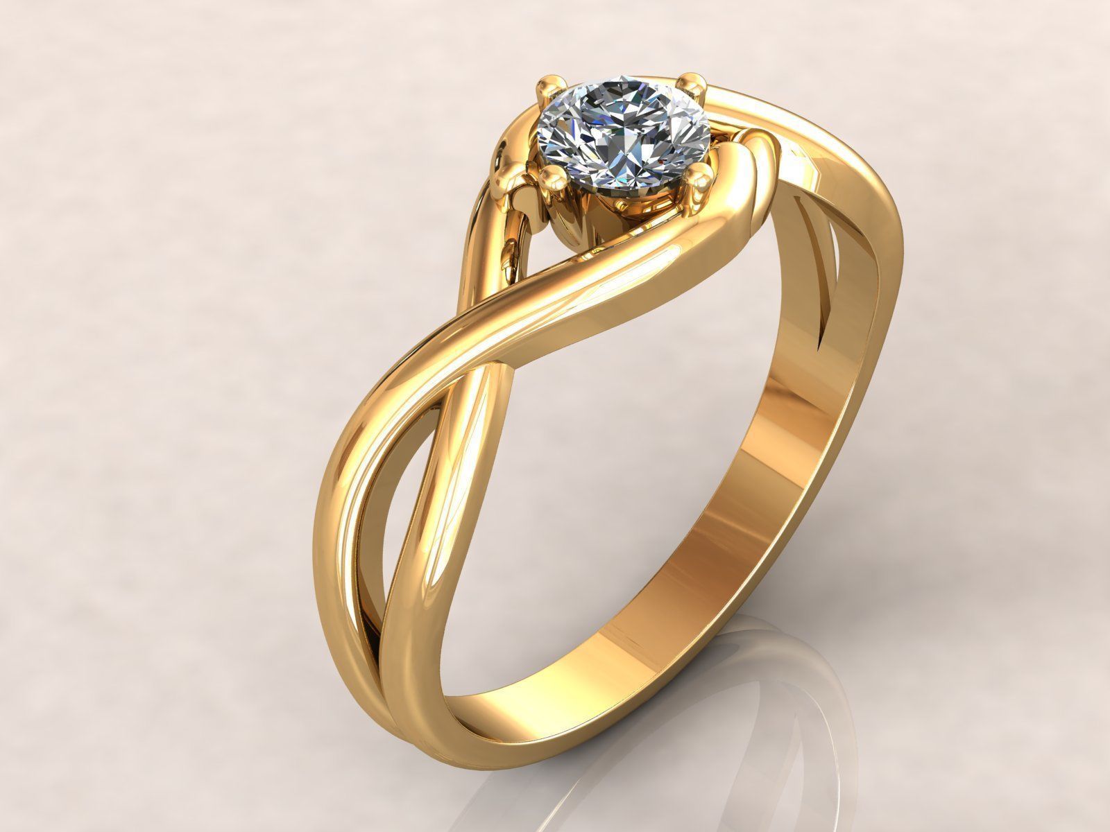 Twisted Knot Ring 30pt 3D print model_1