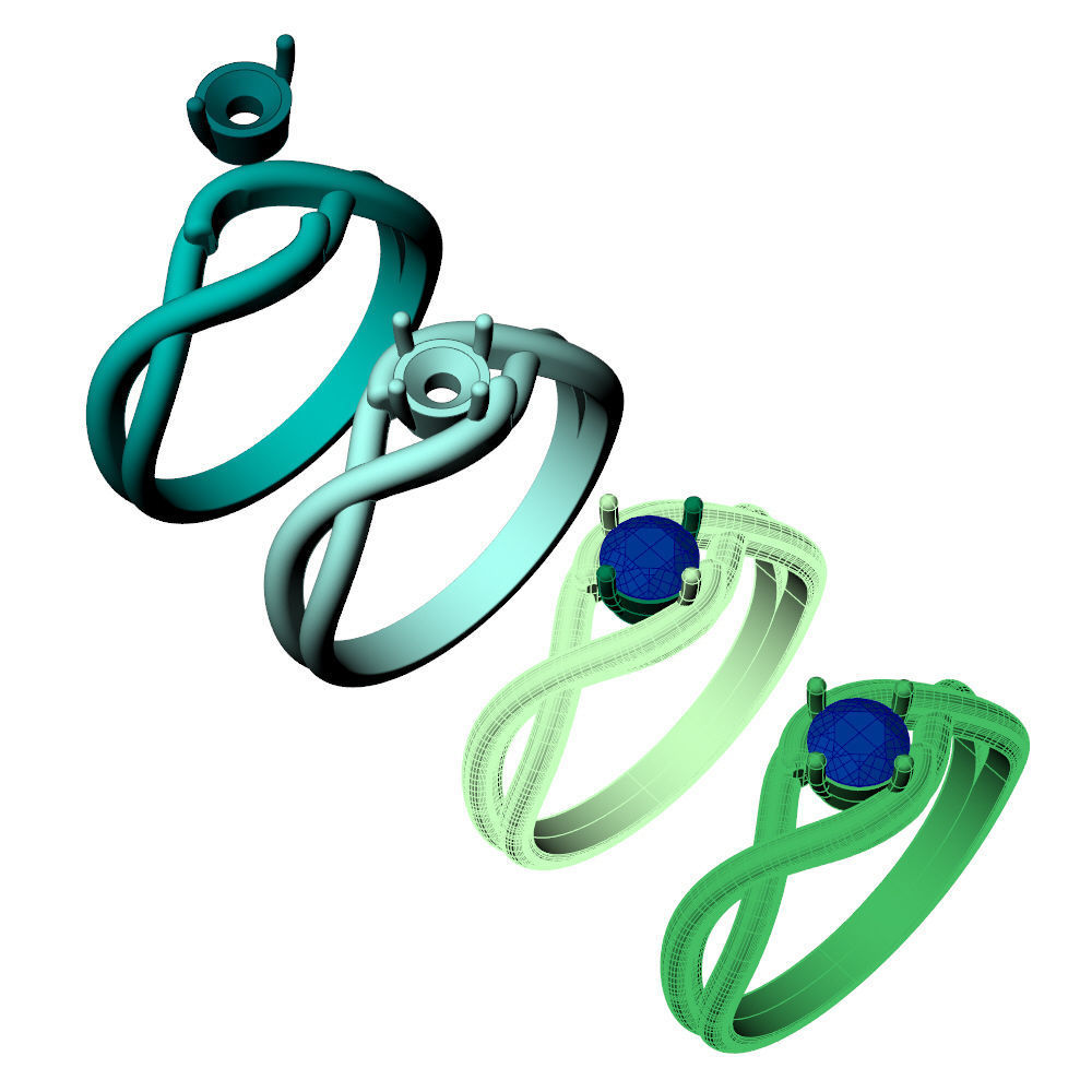 Twisted Knot Ring 30pt 3D print model_12