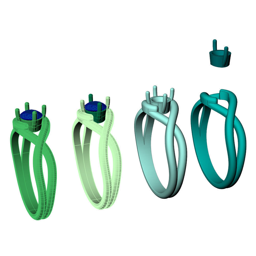 Twisted Knot Ring 30pt 3D print model_13