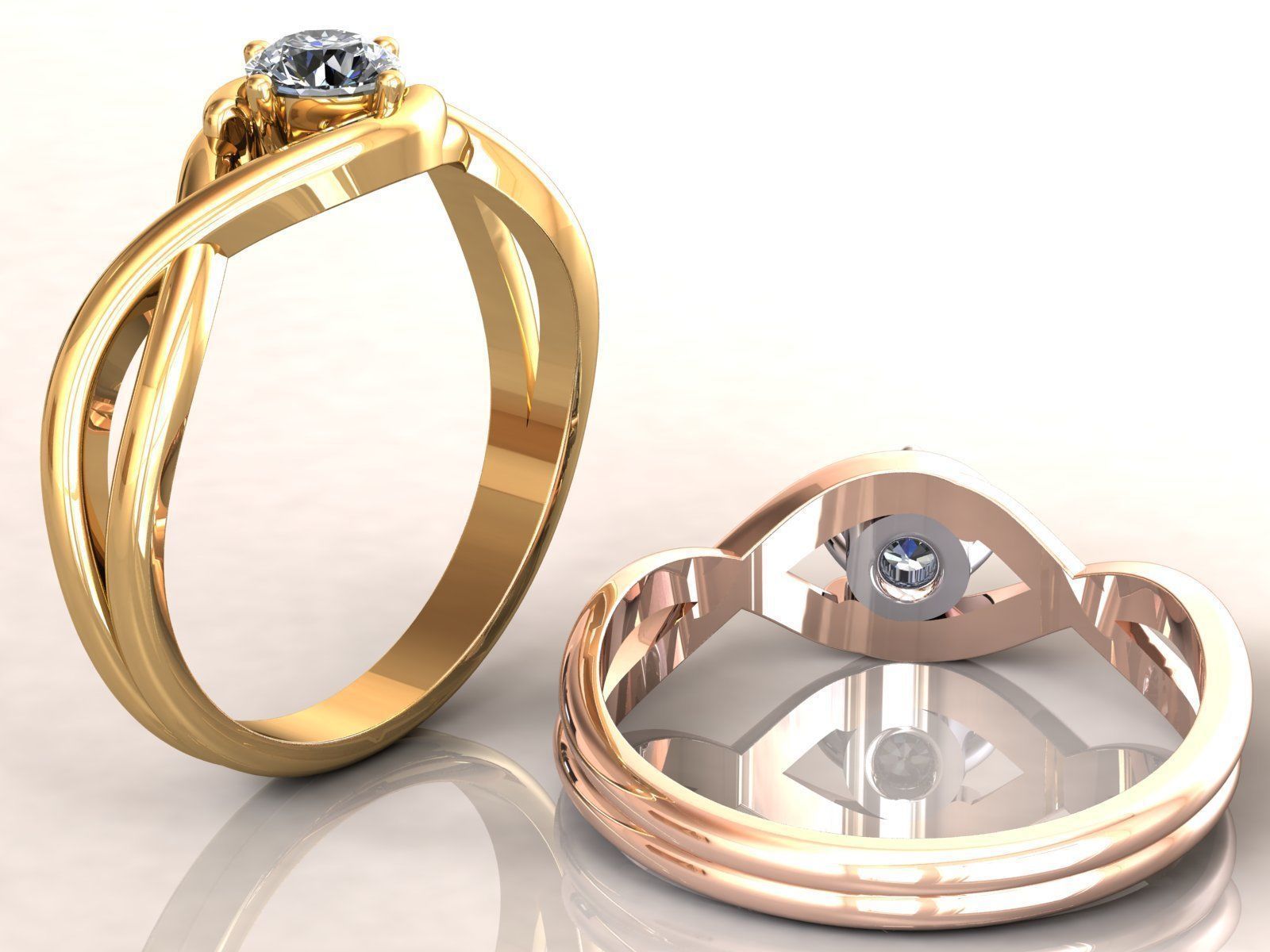 Twisted Knot Ring 30pt 3D print model_3