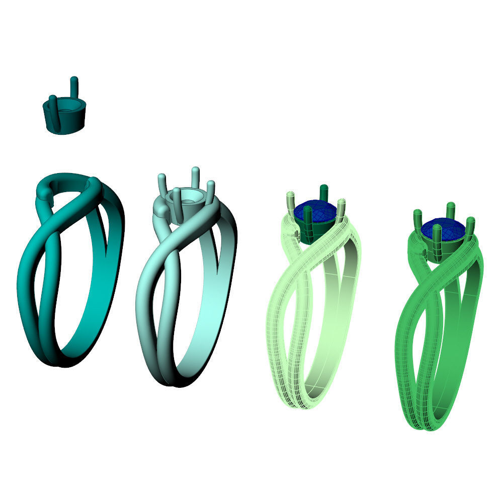 Twisted Knot Ring 30pt 3D print model_9